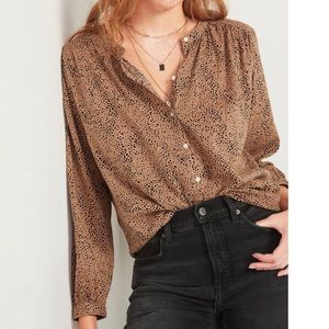 Old Navy Cheetah Print Button Up Blouse